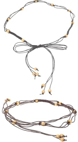 UPKOCH 2pezzi Cintura Donna Catena e Cordino Cintura da Donna Decorazione Perle Accessorio da Spiaggia Nappe per Definire Punto Vita