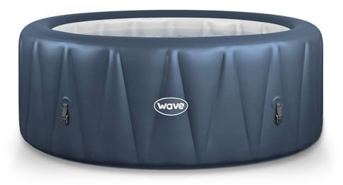 Wave Atlantic - Bañera de hidromasaje inflable para 4-6 personas, calentador ecológico integrado, sistema de masaje Aquajet 110, protección anticongelante, configuración rápida en 15 minutos (azul