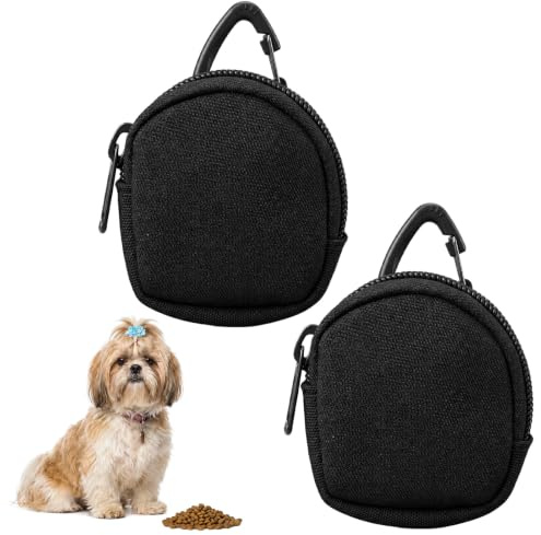 RAHHLIZS 2pcs Treat Pouch for Dog Training, Dog Treat Bag with Carabiner | 3.15 x 2.83 x 1.06in Dogs Walking Bag for Dog Training Pet Snack Pouch Clip On Portable for Running Walking
