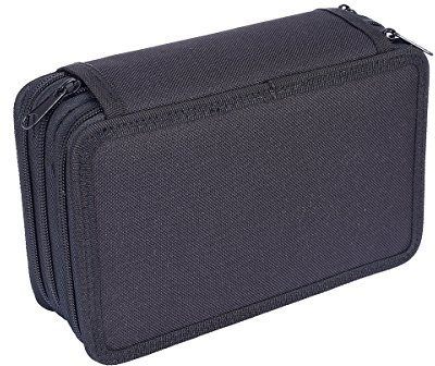 TININNA Vintage Leinwand Federmäppchen Mäppchen Schüleretui Stiftemappe Für Damen und Mädchen Schwarz EINWEG Verpackung