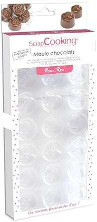 Moule Rigide Roses en Chocolat - 12 Empreintes Rose - Accessoire Pâtisserie Qualité Professionnelle - 6752