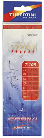 Tubertini Sabiki da Pesca in Mare Sabiki T-106 10 2.0 m Diametro 0.330 mm dalla Barca
