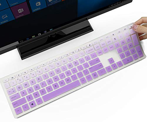 Keyboard Cover Skin for HP Pavilion 27 All in One PC 27-xa0014/27 Xa0055Ng/0370Nd/0076Hk/0010Na, HP Pavilion 24-inch 24-xa0020 Xa0002A Xa0032 xa0013w, HP Pavilion All in One Accessories, Ombre Purple