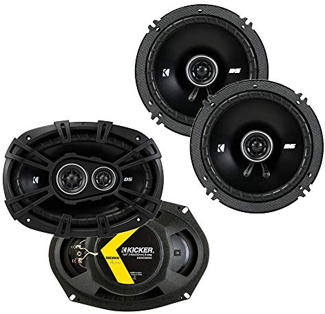KICKER 43DSC69304 D Series 6x9 Inch 360 Watt 3 Way Dual Speakers with 43DSC6504 6.5 Inch 240 Watt 2 Way 4 Ohm Car Audio Coaxial Speakers