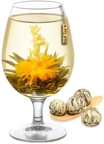 WellTea Oriental Beauty Flowering Green Tea Vacuum Sealed Flower Tea Balls-100g