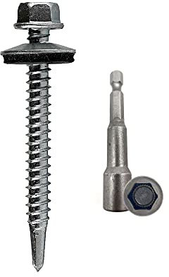 DOJA INDUSTRIAL | Vis Autoperceuse à Tête Hexagonale avec Douille Magnétique M10 | 75 Vis Autoforeuse 6,3x50 mm | Acier Zingué | pour Tole Acier, Bride de Fixation, Matériel de Construction