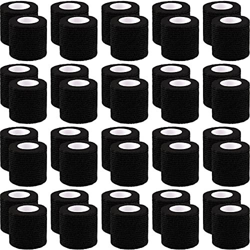 BQTQ 40 Rolls Cohesive Bandage Self Adherent Sport Wrap Tape 2 Inch x 5 Yards Stretch Bandage Wrap Athletic Tape for Human and Animals Ankle Sprains Swelling, Black