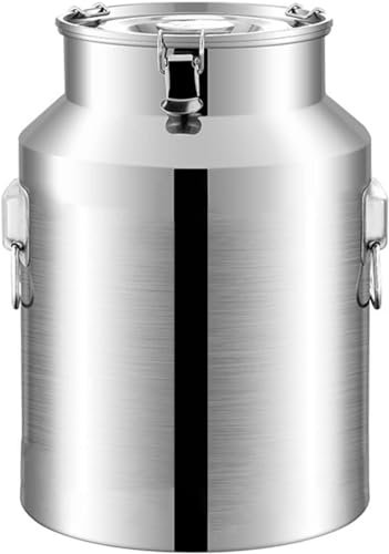 BDXZJ Lata de Leche Cubo de Vino Cubo Lata de Leche de Acero Inoxidable con Tapa Sellada Un Solo Mango Cubo de Vino Barril Bote de Leche Jarra de Mano 8L