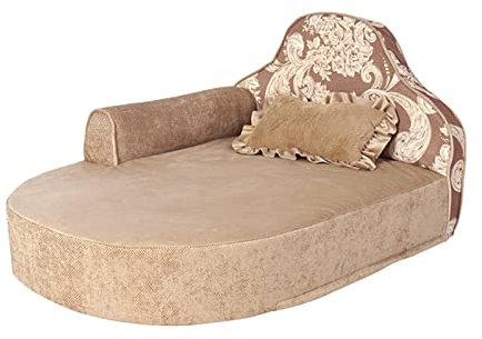 LCYDMJ Haustier Sofa Deluxe Haustier-Sofabett, Kleine Bis Mittlere Katzen-/Hundesofabank, Abnehmbare Und Waschbare Winterwarme Hundematte, Haustierbedarf, 80 X 64 X 44 cm (Color : Khaki)