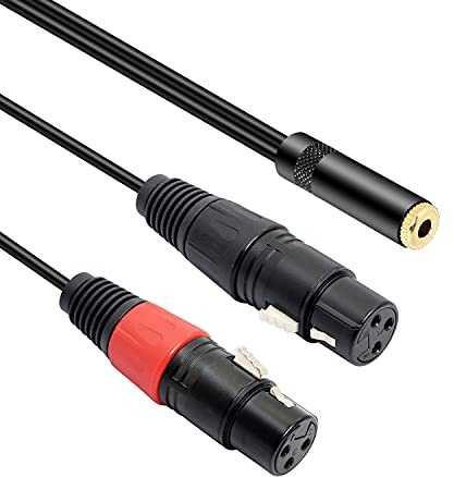 MEIRIYFA Mikrofonkabel Dual XLR auf 3,5 mm Klinke, Mikrofonkabel Adapter 1/8 Buchse auf Dual XLR female 0,3 m