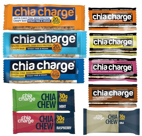 CHIA CHARGE Endurance Fuel & Protein Bars - Healthy Snack Bar - Healthy Snack Bar - Yorkshire Bakery- 10 of The Best Energy Bars & Protein Bars (Vegetarian)