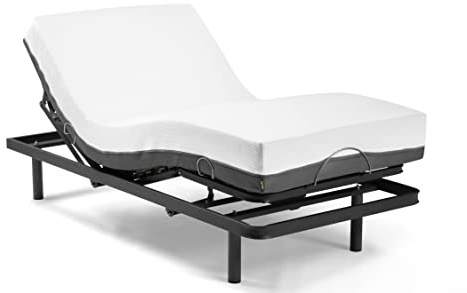 Ferlex - Lattenrost 80x190 elektrisch verstellbar mit orthopädischer viskoelastischer Matratze Elion | Drahtlose Fernbedienung