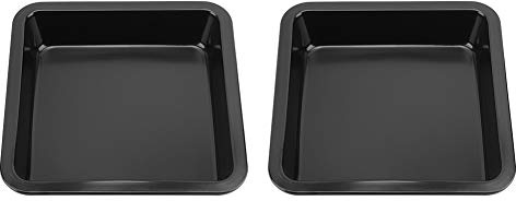 Moules à Gâteau Carrés, Lot de 2, Moule de Cuisson Universel, 22x22x4.6cm, Noir, pour Boulangeries