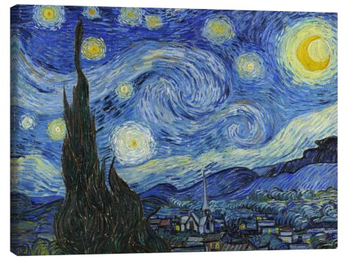 Posterlounge Vincent van Gogh Sternennacht Leinwandbild 90 x 70 cm | Postimpressionismus Klassiker Moderne Malerei Kunst Impressionismus