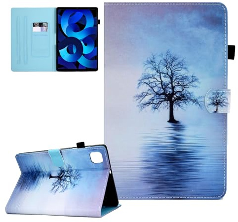 CASAFUNY Coque pour iPad Air 11 Pouces M2 (2024), iPad Air 5/4 (10,9 Pouces, 2022/2020, 5ème/4ème Génération) Housse Étui de Protection Tablette Coque pour iPad Air 6/5/4 Gén, Arbre dans l'eau