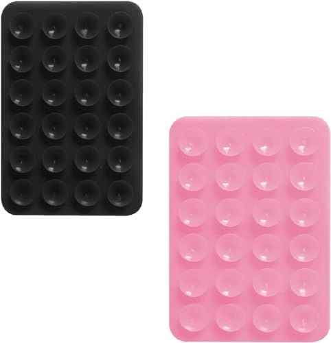 Huasean 2 Pezzi Supporti per Telefono A Ventosa in Silicone, Supporto Adesivo per Custodia per Telefono A Ventosa in Silicone, Ventose Supporto Ad Adesione Forte per Tutti I Cellulari