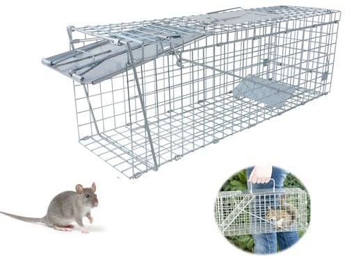 Humane Mouse Traps, Live Rat Cage Trap & Rat Traps, Home & Animal Friendly Reusable Rat, Mouse, Squirrel, Mole, Rabbit, Rodent Solution - Mouse Traps for Indoors/Outdoors (Large)