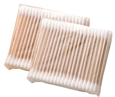 Angoily 5packung Wattestäbchen Mit Doppelter Spitze Aus Baumwolle Und Holzstäbchen Einweg-wattestäbchen Zum Auftragen Und Entfernen Von Make-up Packung