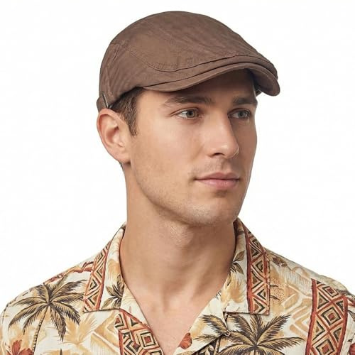 BUDUBIBI Baumwolle Baskenmütze Flatcap Herren Sommer Schirmmütze Zeitungsjunge Hut,Damen Schiebermütze Herren Sommer Hut Verstellbare Cabbie Barette Kappe