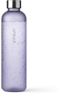 VINSUN Trinkflasche 650ml lila - auslaufsicher, Kohlensäure geeignet, BPA frei, Tritan - Leichte Wasser Flasche für Sport, Outdoor, Schule, Uni, Fahrrad, Büro, Gym