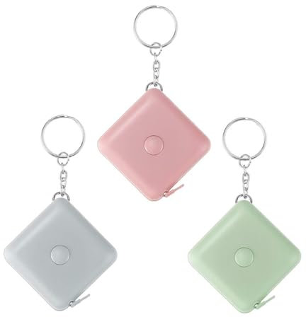 Kolamom 3 Stück Maßband Körper, Einziehbares Massband, Maßband Nähen Körper, Schneidermaßband Measuring Tape zum Messen von Länge, Taille, Brust usw, 150 CM/60 Zoll (Quadratisch)