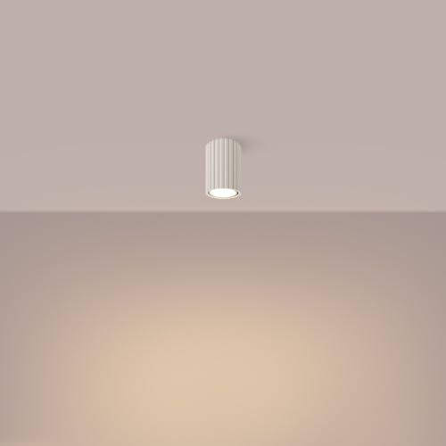 SOLLUX lighting Deckenlampe Deckenleuchte Deckenstrahler Lampe Decke Aluminium LED-Glühbirne 3000K warmes Weiß Licht 1 Flammig 6,5 x 6,5 x 10 cm GLOOW Beige