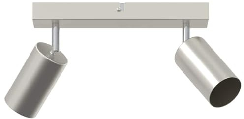 vidaXL Takspotlight med strålkastare Nickel 26 x 6 x 16 cm Metall