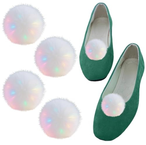 Schuh-Clips mit Pompon, Schuhanhänger für Damen, abnehmbare Schuh-Accessoires, Schuh-Clips für Halloween, Cosplay, 4 Stück, 4 Stück