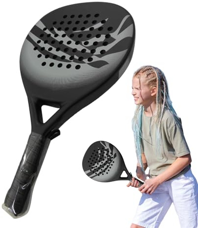 Paddle De Beach Tenis - Raquettes de Paddle 47 x 26,5 x 3,8 cm, design ergonomique anti-chocs, fibre de carbone professionnelle | équipement sportif pour adultes débutants, fitness en plein air
