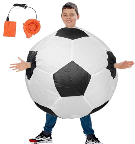 tulahkomen Disfraz inflable de balón de fútbol para adultos y niños, divertido uniforme de fútbol, traje inflable para animadoras, Halloween, cosplay