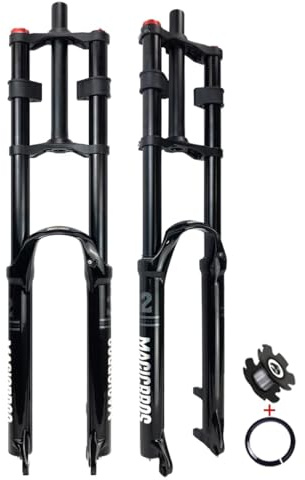 KANGXYSQ 26 27,5 29 Zoll Mountainbike-Vorderradgabel Mit Federung DH-Luftgabel 1-1/8 Zoll Gerade Fahrradgabel Federweg 160 Mm QR 9 X 100 Mm Scheibenbremse Manuelle Verriegelung(Black,29IN_QR)