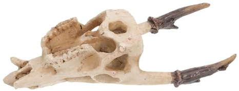 Lurrose Kunstharzhöhle als Versteck für Reptilien Schädel-Form Terrarien-Dekoration Geeignet für Schildkröten Schlangen Frösche und Aquarien