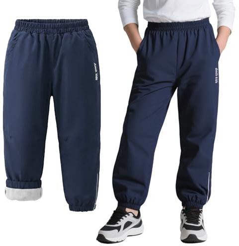 Baogaier Imperméable Pantalon Softshell Chaud Doublé Polaire pour Enfant
