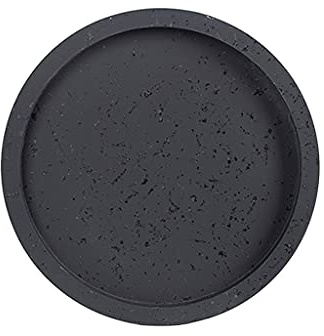 Sottovaso per piante in finto cemento, vassoi per piante senza fori, piattini per piante, vassoi per vasi di fiori, per piante da interno e da giardino, cuscino rotondo in plastica (colore: nero