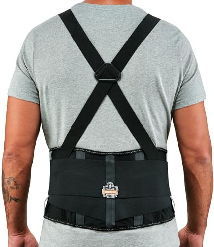 Ergodyne ProFlex 2000SF Back Support Brace, 8.5 Spandex, V-Shape Design and Patented Stays for Added Support, 2XL,Black