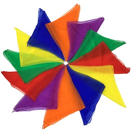 AIVIAI Dance Scarves Music Scarves for Children Movement and Juggling 12pcs