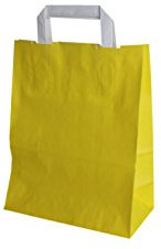 PGV Papiertragetaschen mit Flachhenkel 32 + 12 x 40 cm (50 Stück, GELB)