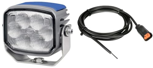 Hella 2ZR 996 188-121 Rückfahrleuchte Power Beam 1000/ E1 3249/ E1 36160, Anbau, 12V/24V + Kabelsatz, Arbeitsscheinwerfer, 2.000 mm Leitung mit Deutsch-Stecker, Schwarz