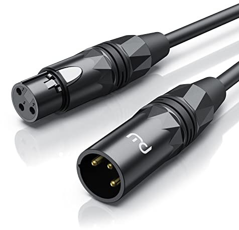 CSL - 10m Mikrofonkabel - XLR Stecker auf XLR Buchse - Audio Kabel - je 4 Farbringe: rot blau gelb grün - OFC Sauerstofffreies Kupfer – für Mikrofone HiFi Mischpult Lautsprecher – geschirmt - flexibel