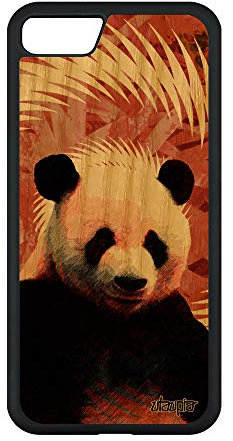 Coque Bois pour Apple iPhone SE 2020 Silicone Panda Telephone Pas Cher personnalisé Gel geant Portable Etui Texture ecolo ecologie Orange