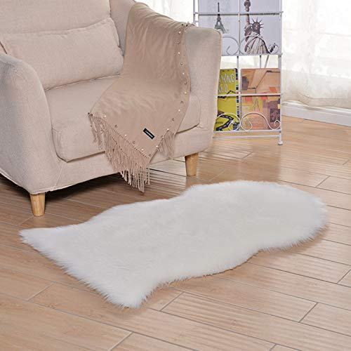 Faux Lammfell Schaffell Teppich, Hochflor Shaggy Langflor Teppich, Modern Wohnzimmer Teppich, Warme Kunstpelz-Haushaltspelz-Teppiche, Für Den Innenbereich 60x110cm