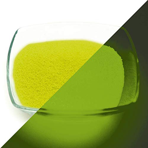 lumentics Granuli luminosi di alta qualità, gialli – Sabbia colorata luminosa al buio, granuli illuminanti per decorazioni, fai da te, resina, resina ed epossidica (1 mm, 100 g)