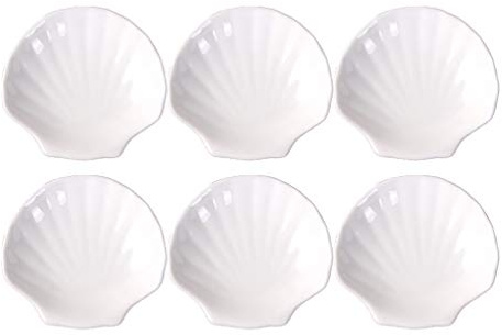 6 Pièces Shell Apéritif Plaque En Céramique Coquille Saint- Assiettes Dessert Salade Plats Plat de Service pour Sushi Salade Apéritif