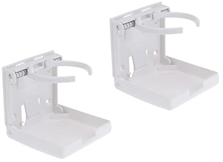 2 X Verstellbarer Klappbarer Getränkehalter für Boot Marine Car Weiß