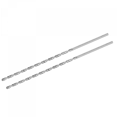 uxcell HSS(High Speed Steel) Extra Long Twist Drill Bits, 5mm Drill Diameter 300mm Length for Hardened Metal Woodwork Plastic Aluminum Alloy 2 Pcs