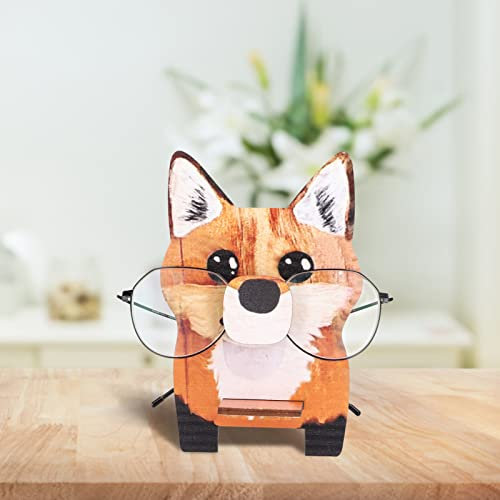 Pilipane Brillenhalter,Schmuckständer, Tierform, Brillenhalter, einzigartig, schönes Design, natürlich, geruchlos, Verbundholz, Brillenständer, Heimbüro, Schreibtischdekoration, Geschenk (Fuchs)