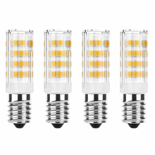 Jiotouhu e14 led warmweiss Glühbirne 3000k, 5W entspricht 50W Glühlampe, AC 220V–240V, nicht dimmbar, 500lm, 360 Grad Abstrahlwinkel, für Dunstabzugshauben/Kronleuchter, 4 Stück