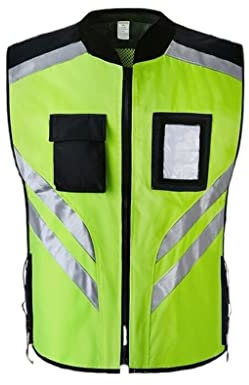 RUTAVM Warnweste Reflektorweste Reflexionsanzug mit Radfahren, Fluoreszierende gelbe reflektierende Sicherheitsweste zum Joggen von Ärmeln geeignet Sicherheitsweste