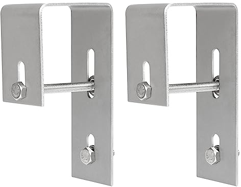 Solarmodul Halterung Balkon, Solarpanel Halterung Haken Balkon, Edelstahl Balkonhaken für Eckig Balkongeländer, Solar Befestigung Balkonkraftwerk PV Halterung Geländer Haken Solar Balkonhalterung (C)