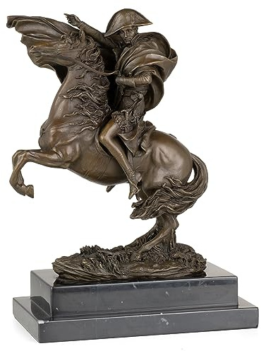 Moritz Bronzefigur Napoleon Bonaparte Reiter Höhe 31 cm 6,6 kg Skulptur Statue Antik-Stil historisch Dekoration Vintage